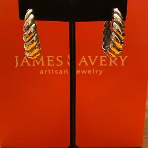 Retired James Avery Half Twist Hoop Ear Post Sterling Silver